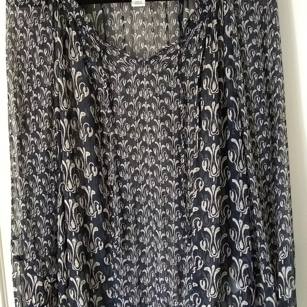 Lucky Brand Sheer Long Sleeve Blouse